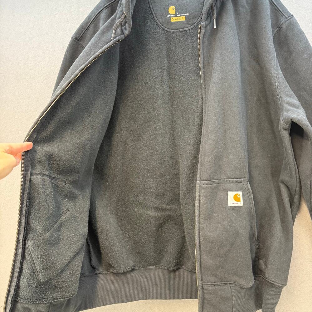 Carhartt RD Hoodie Men's L Rain Defender Black Original Fit Outdoor Work Gear - Picture 3 of 12